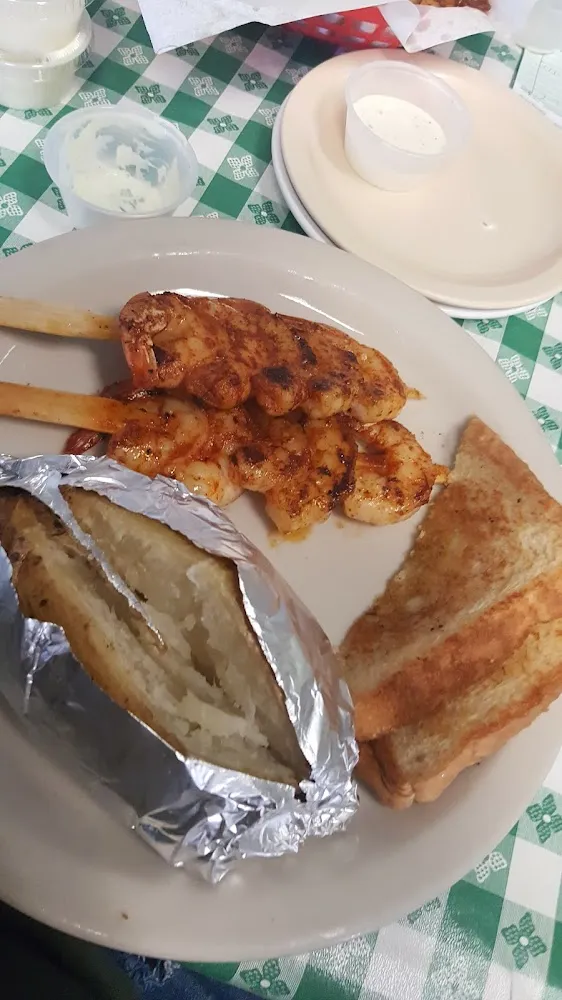 Grilled Shrimp and Baked Potato